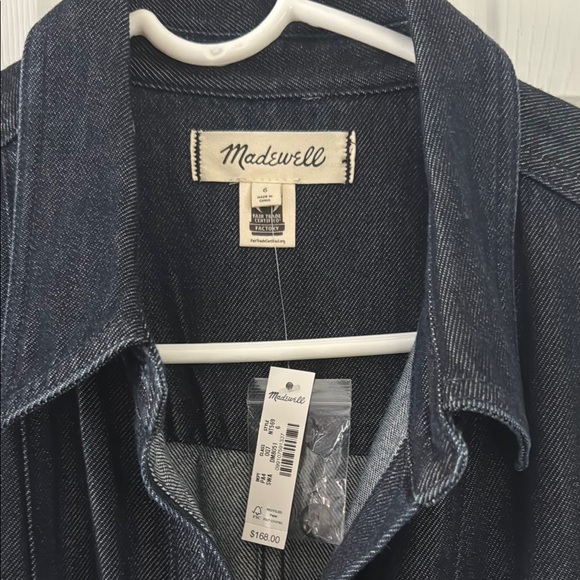 Madewell Dark Denim Long Sleeve Shirt Dress - Picture 3 of 4